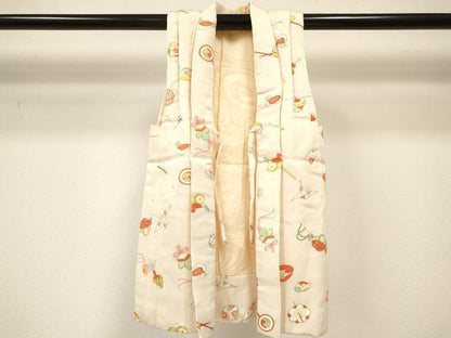 平和屋着物[]七五三　女の子　３歳　祝着　三つ身　被布セット　玩具文　逸品　DABC5131ma