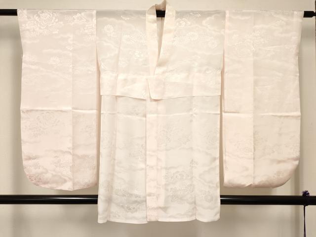 平和屋着物[]七五三　女の子　３歳　祝着　三つ身　長襦袢(無双仕立て)セット　駒刺繍　花籠文　金彩　DABC5133ma