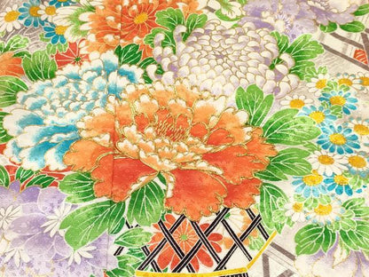 平和屋着物[]七五三　女の子　３歳　祝着　三つ身　長襦袢(無双仕立て)セット　駒刺繍　花籠文　金彩　DABC5133ma
