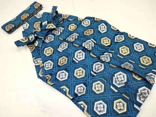 平和屋着物[]七五三　男の子　祝着・羽織・行灯袴セット　駒刺繍　鷹　鷲　松文　金彩　DABC5134ma