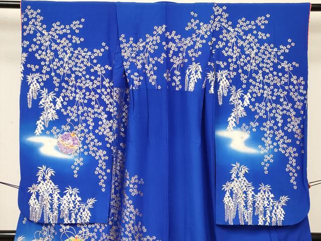 平和屋着物[]七五三 女の子 ７歳 祝着 四つ身 長襦袢(無双仕立て)セット 駒刺繍 鈴花文 暈し染め 金銀彩 逸品 DABC5146ma