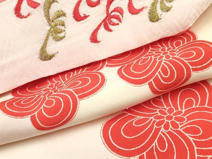 平和屋着物[]七五三　女の子　７歳　祝着　四つ身　長襦袢(無双仕立て)セット　駒刺繍　鈴花文　暈し染め　金銀彩　逸品　DABC5146ma