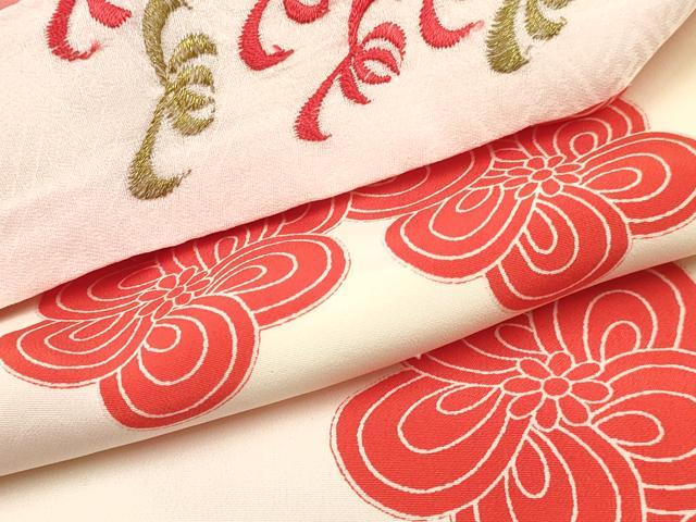 平和屋着物[]七五三　女の子　７歳　祝着　四つ身　長襦袢(無双仕立て)セット　駒刺繍　鈴花文　暈し染め　金銀彩　逸品　DABC5146ma