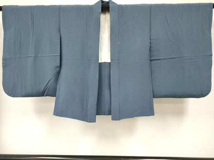 平和屋着物[]七五三　男の子　祝着・羽織・長襦袢(無双仕立て)・行灯袴セット　御召御納戸色　逸品　DABC5156ma