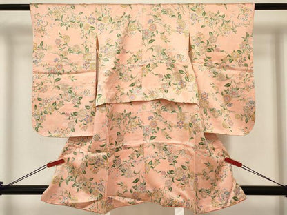 平和屋着物[]七五三　女の子　３歳　祝着　三つ身　長襦袢(無双仕立て・半衿刺繍)・被布セット　洋花文　逸品　DABC5158ma