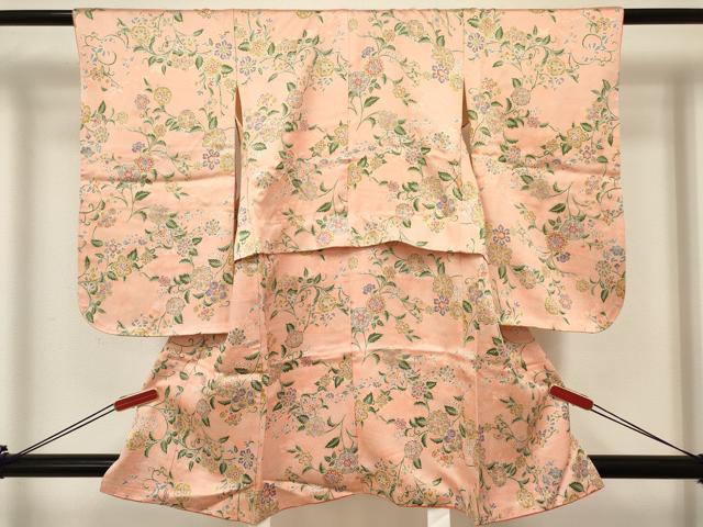 平和屋着物[]七五三　女の子　３歳　祝着　三つ身　長襦袢(無双仕立て・半衿刺繍)・被布セット　洋花文　逸品　DABC5158ma