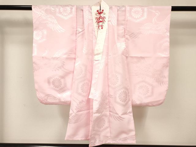 平和屋着物[]七五三　女の子　３歳　祝着　三つ身　長襦袢(無双仕立て・半衿刺繍)・被布セット　洋花文　逸品　DABC5158ma