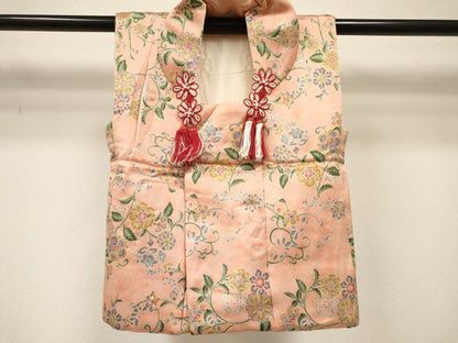 平和屋着物[]七五三 女の子 ３歳 祝着 三つ身 長襦袢(無双仕立て・半衿刺繍)・被布セット 洋花文 逸品 DABC5158ma