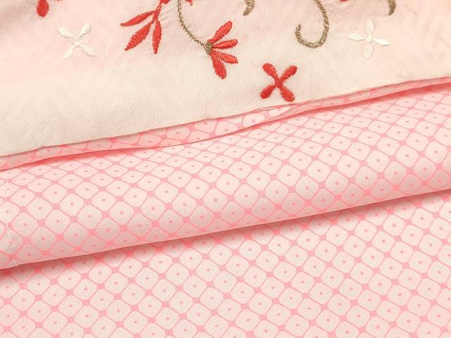 平和屋着物[]七五三　女の子　７歳　祝着　四つ身　襦袢(単衣・半衿刺繍)セット　鞠花蝶文　暈し染め　金彩　逸品　DABC5160ma