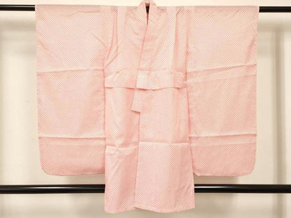平和屋着物[]七五三　女の子　７歳　祝着　四つ身　長襦袢(単衣)セット　鼓立波花文　金彩　逸品　DABC5161ma