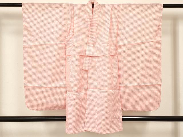平和屋着物[]七五三　女の子　７歳　祝着　四つ身　長襦袢(単衣)セット　鼓立波花文　金彩　逸品　DABC5161ma