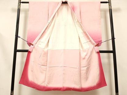 平和屋着物[]七五三　女の子　７歳　祝着　四つ身　乱菊地紋　暈し染め　逸品　DABC5166ma