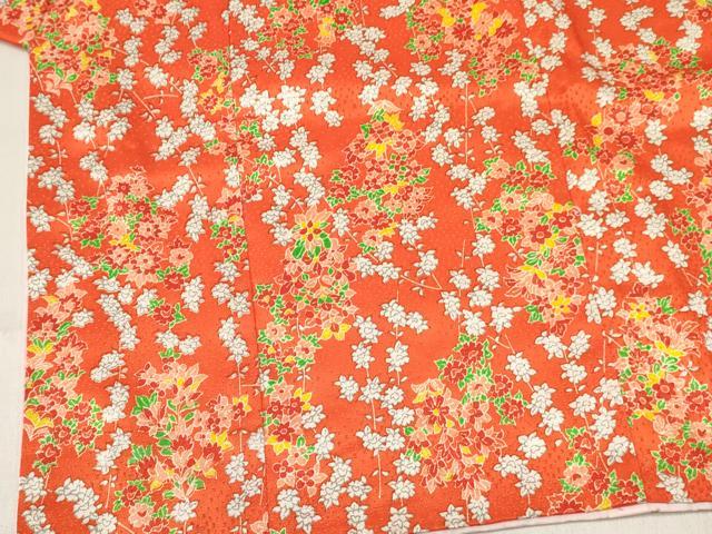 平和屋着物[]七五三　女の子　３歳　祝着　三つ身　長襦袢(無双仕立て)・被布セット　草花文　逸品　DABC5172ma