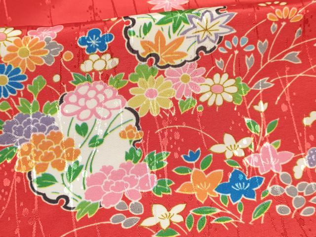 平和屋着物[]七五三 女の子 ３歳 祝着 三つ身 長襦袢(単衣・半衿刺繍)・被布セット 雪輪花文 DABC5173ma