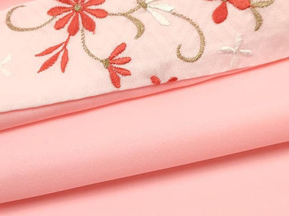 平和屋着物[]七五三 女の子 ３歳 祝着 三つ身 長襦袢(単衣・半衿刺繍)・被布セット 雪輪花文 DABC5173ma