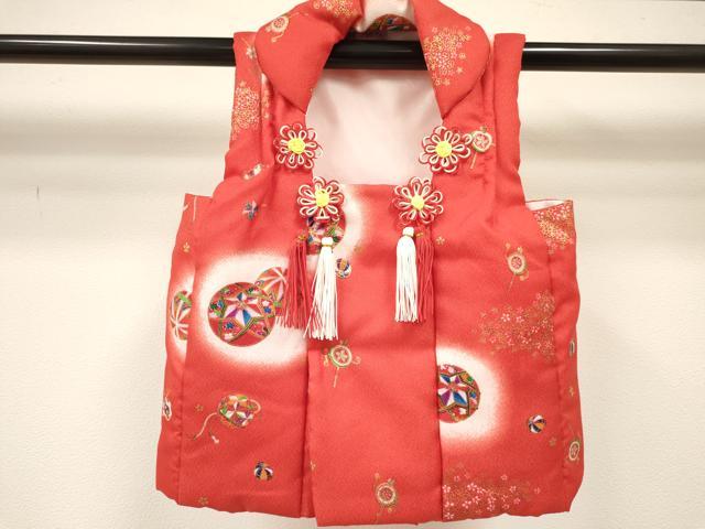 平和屋着物[]七五三　女の子　３歳　祝着　三つ身　被布セット　流水飛鶴花文　金彩　逸品　DABC5176ma