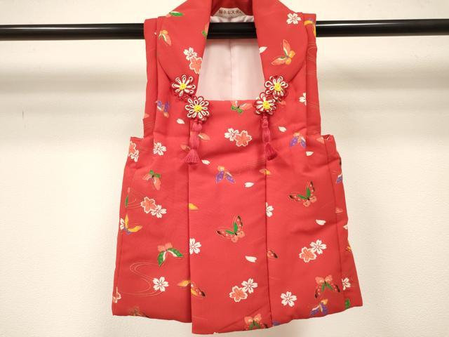 平和屋着物[]七五三 女の子 ３歳 祝着 三つ身 被布セット 流水花蝶文 金彩 DABC5178ma