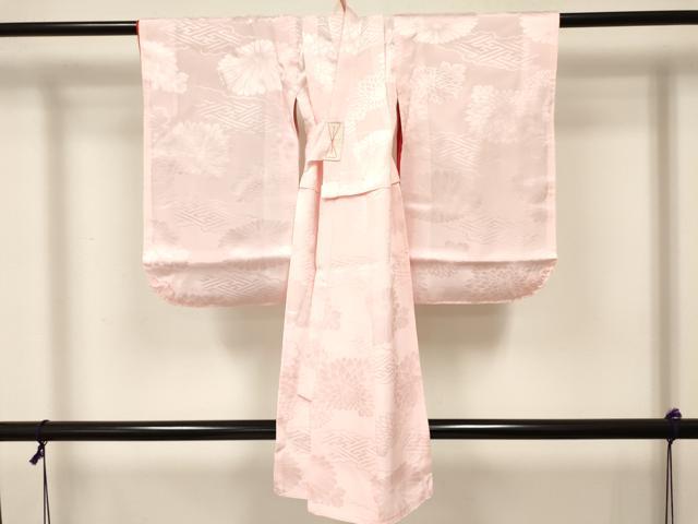 平和屋着物[]七五三　女の子　３歳　祝着　三つ身　長襦袢(袷)セット　駒刺繍　絞り　飛鶴　金彩　逸品　DABC5180ma