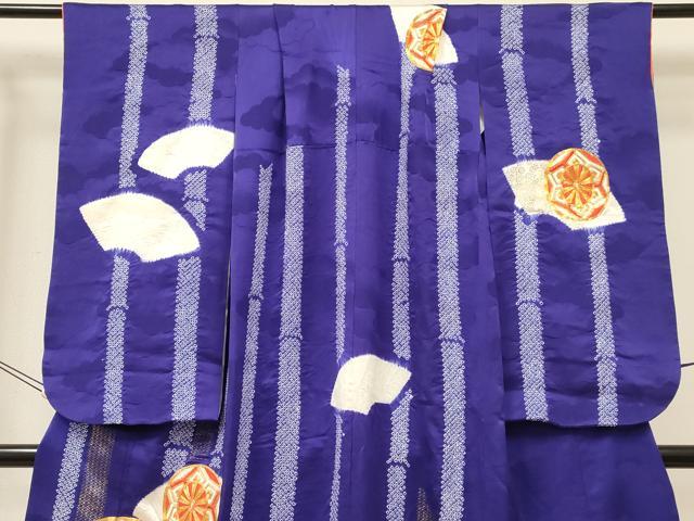 平和屋着物[]七五三　女の子　７歳　祝着　四つ身　長襦袢セット　駒刺繍　源氏車鳳凰花文　金彩　西武百貨店扱い　逸品　DABC5181ma