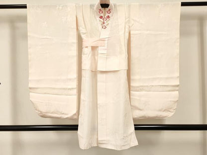 平和屋着物[]七五三　女の子　７歳　祝着　四つ身　長襦袢セット　駒刺繍　源氏車鳳凰花文　金彩　西武百貨店扱い　逸品　DABC5181ma