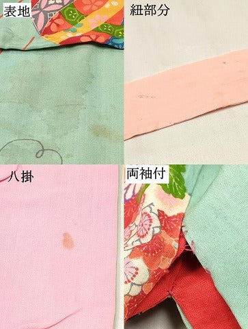 平和屋着物[]アンティーク 大正ロマン 七五三 女の子 ３歳 祝着 三つ身 草花文 逸品 DABC5185ma