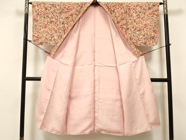 平和屋着物[]七五三　女の子　７歳　祝着　四つ身　葡萄蔦の葉文　枝花に休み鳥　逸品　DABC5205ma