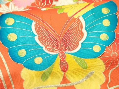 平和屋着物[]七五三 女の子 ３歳 祝着 三つ身 花蝶文 金彩 逸品 DABC5208ma