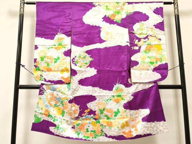 平和屋着物[]七五三 女の子 ７歳 祝着 四つ身 駒刺繍 牡丹花丸文 金彩 逸品 DABC5210ma