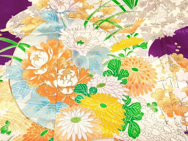 平和屋着物[]七五三 女の子 ７歳 祝着 四つ身 駒刺繍 牡丹花丸文 金彩 逸品 DABC5210ma