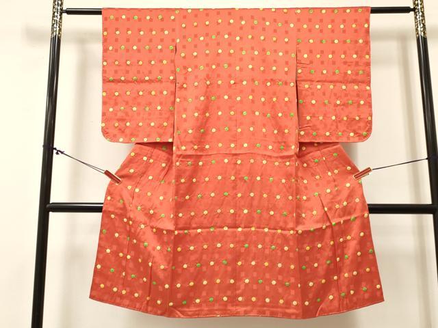 平和屋着物[]七五三　女の子　７歳　祝着　四つ身　絞り　丸文　逸品　DABC5216ma