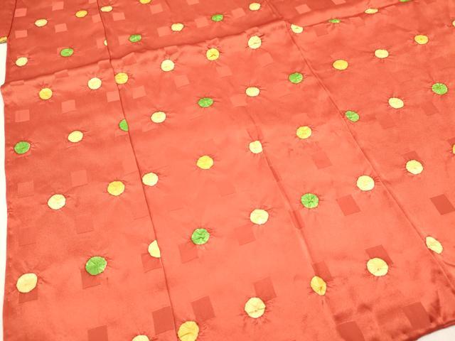 平和屋着物[]七五三　女の子　７歳　祝着　四つ身　絞り　丸文　逸品　DABC5216ma