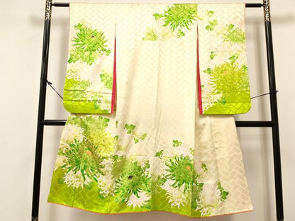 平和屋着物[]七五三　女の子　７歳　祝着　四つ身　駒刺繍　乱菊　金彩　逸品　DABC5220ma