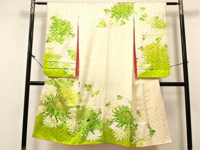 平和屋着物[]七五三　女の子　７歳　祝着　四つ身　駒刺繍　乱菊　金彩　逸品　DABC5220ma