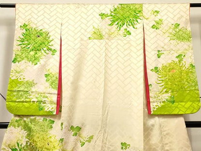 平和屋着物[]七五三　女の子　７歳　祝着　四つ身　駒刺繍　乱菊　金彩　逸品　DABC5220ma