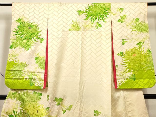 平和屋着物[]七五三　女の子　７歳　祝着　四つ身　駒刺繍　乱菊　金彩　逸品　DABC5220ma