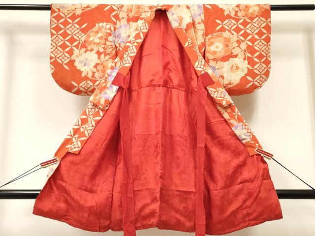 平和屋着物[]アンティーク 大正ロマン 七五三 女の子 ３歳 祝着 三つ身 草花文 逸品 DABC5232ma