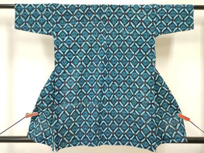 平和屋着物[]久留米絣 単衣 女の子 子供 ３歳 絣文様 綿 逸品 DABC5239ma