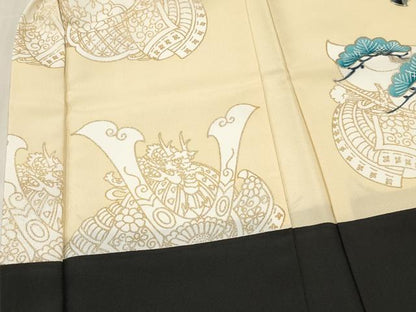 平和屋着物[]七五三　男の子　子供　羽織　駒刺繍　鷹　鷲　龍　兜　松文　金彩　DABC5242ma