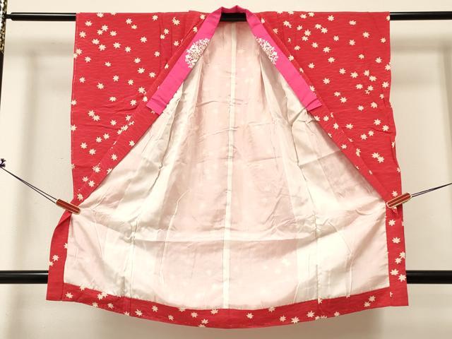 平和屋着物[]女の子　子供　長襦袢　袷　芝楓文　半衿刺繍　逸品　DABC5247ma