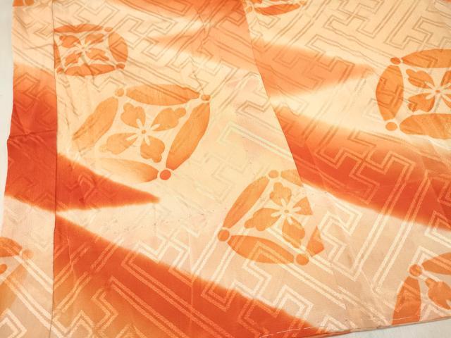 平和屋着物[]女の子　子供　長襦袢　無双仕立て　七宝花文　暈し染め　半衿刺繍　逸品　DABC5251ma