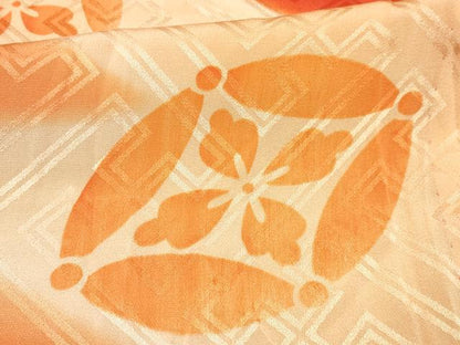 平和屋着物[]女の子　子供　長襦袢　無双仕立て　七宝花文　暈し染め　半衿刺繍　逸品　DABC5251ma