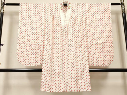 平和屋着物[]女の子　子供　長襦袢　無双仕立て　糸車　半衿刺繍　洗える着物　DABC5252ma