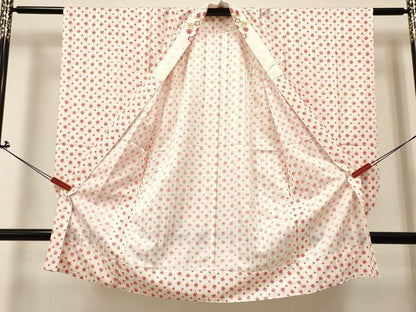 平和屋着物[]女の子　子供　長襦袢　無双仕立て　糸車　半衿刺繍　洗える着物　DABC5252ma
