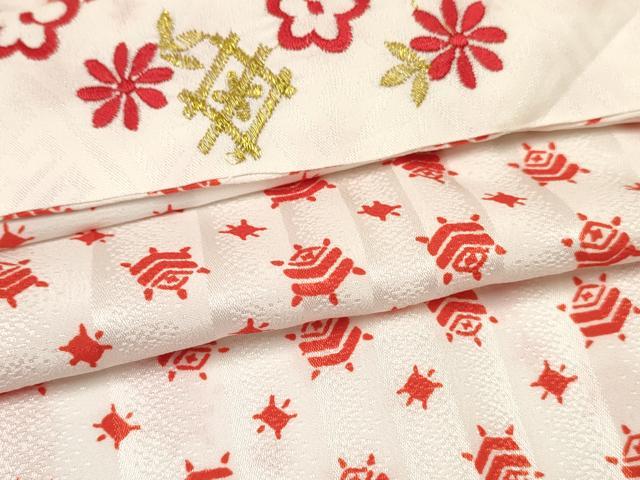 平和屋着物[]女の子　子供　長襦袢　無双仕立て　糸車　半衿刺繍　洗える着物　DABC5252ma
