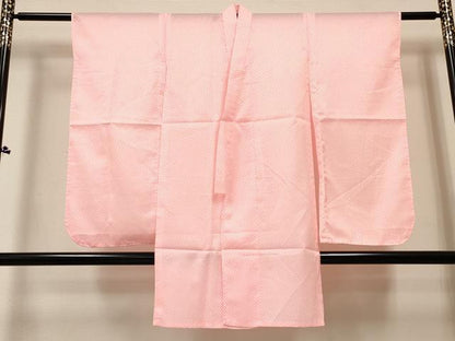 平和屋着物[]女の子　子供　長襦袢　単衣　鹿の子文様　半衿刺繍　洗える着物　DABC5255ma