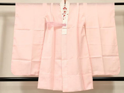 平和屋着物[]女の子　子供　長襦袢　単衣　鹿の子文様　半衿刺繍　洗える着物　DABC5258ma