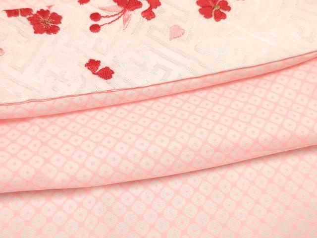 平和屋着物[]女の子　子供　長襦袢　単衣　鹿の子文様　半衿刺繍　洗える着物　DABC5258ma