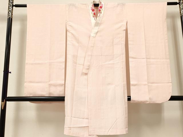 平和屋着物[]女の子　子供　長襦袢　無双仕立て　鹿の子文様　半衿刺繍　洗える着物　DABC5259ma