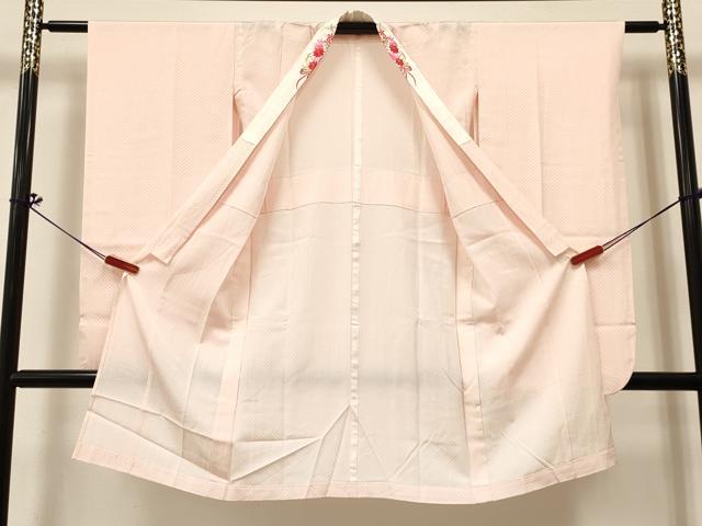 平和屋着物[]女の子　子供　長襦袢　無双仕立て　鹿の子文様　半衿刺繍　洗える着物　DABC5259ma