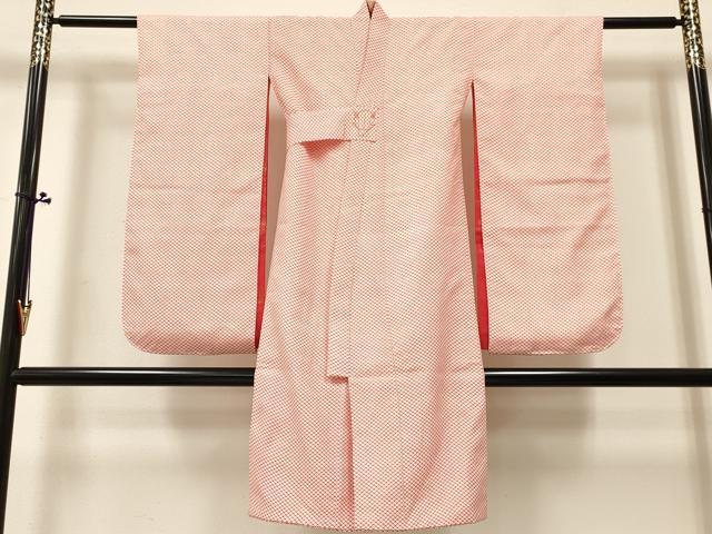平和屋着物[]女の子　子供　長襦袢　袷　鹿の子文様　洗える着物　DABC5260ma